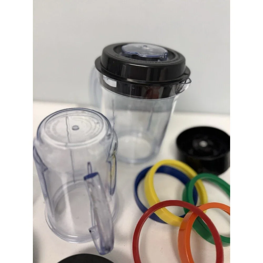 Magic Bullet MB1001 Replacement Parts Lot - Cups, Pitcher, Blades, Lids & Rings